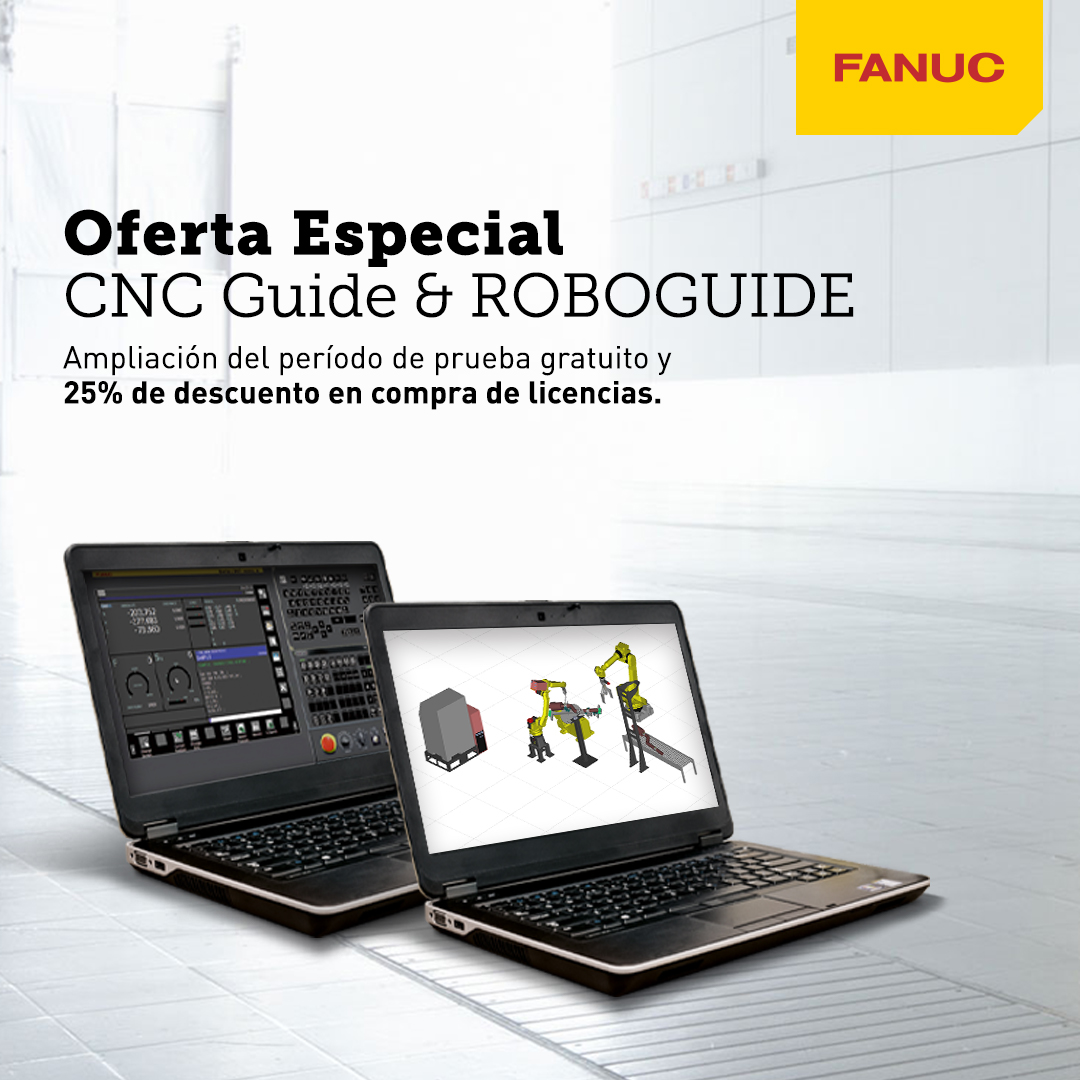 FANUC amplía el periodo de prueba gratuita de los softwares CNC Guide y ROBOGUIDE