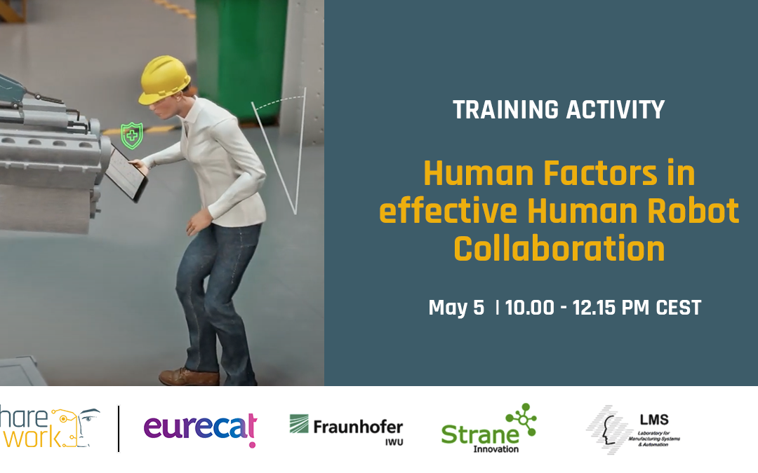 EURECAT te invita al evento «HUMAN FACTORS IN EFFECTIVE HUMAN-ROBOT COLLABORATION»