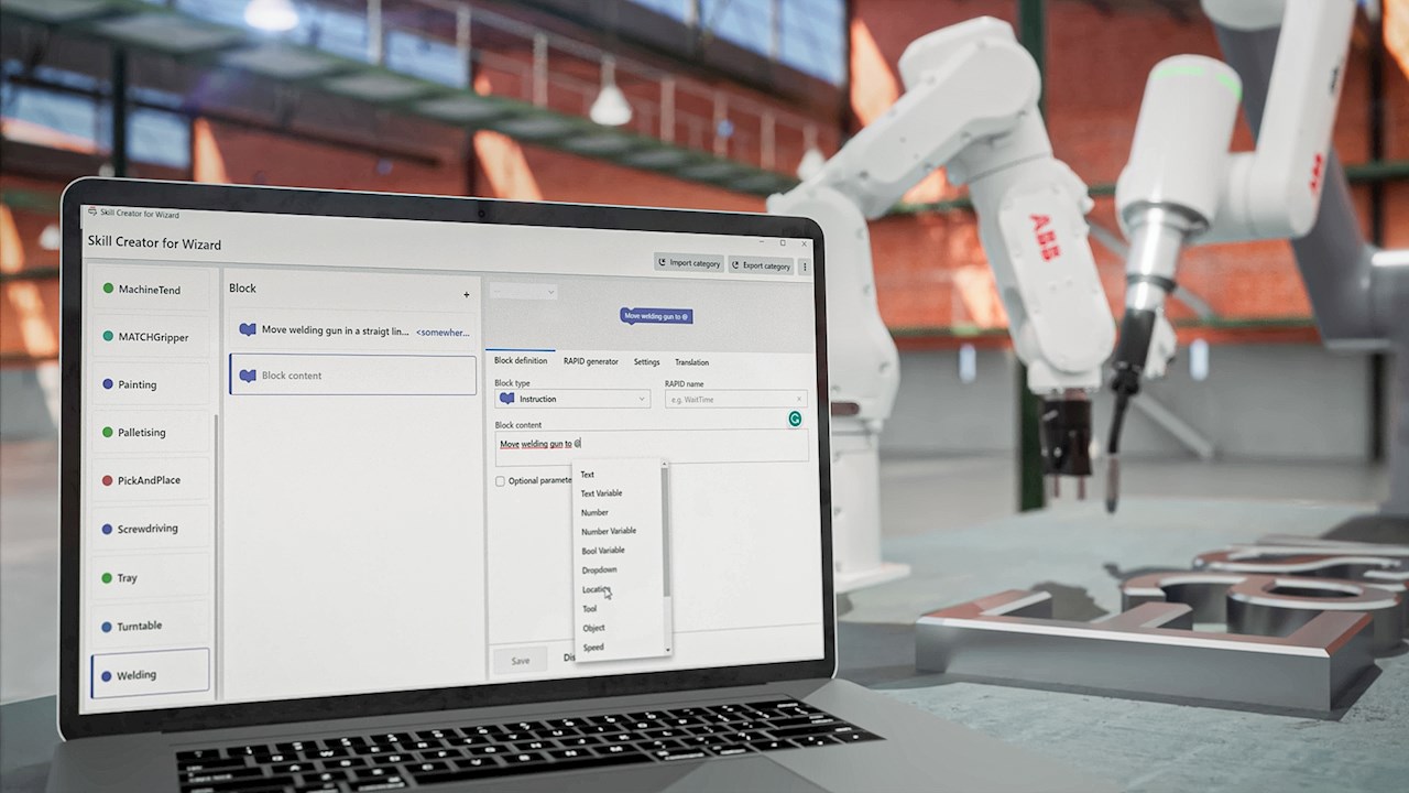 ABB extends no-code Wizard Easy Programming to industrial robots