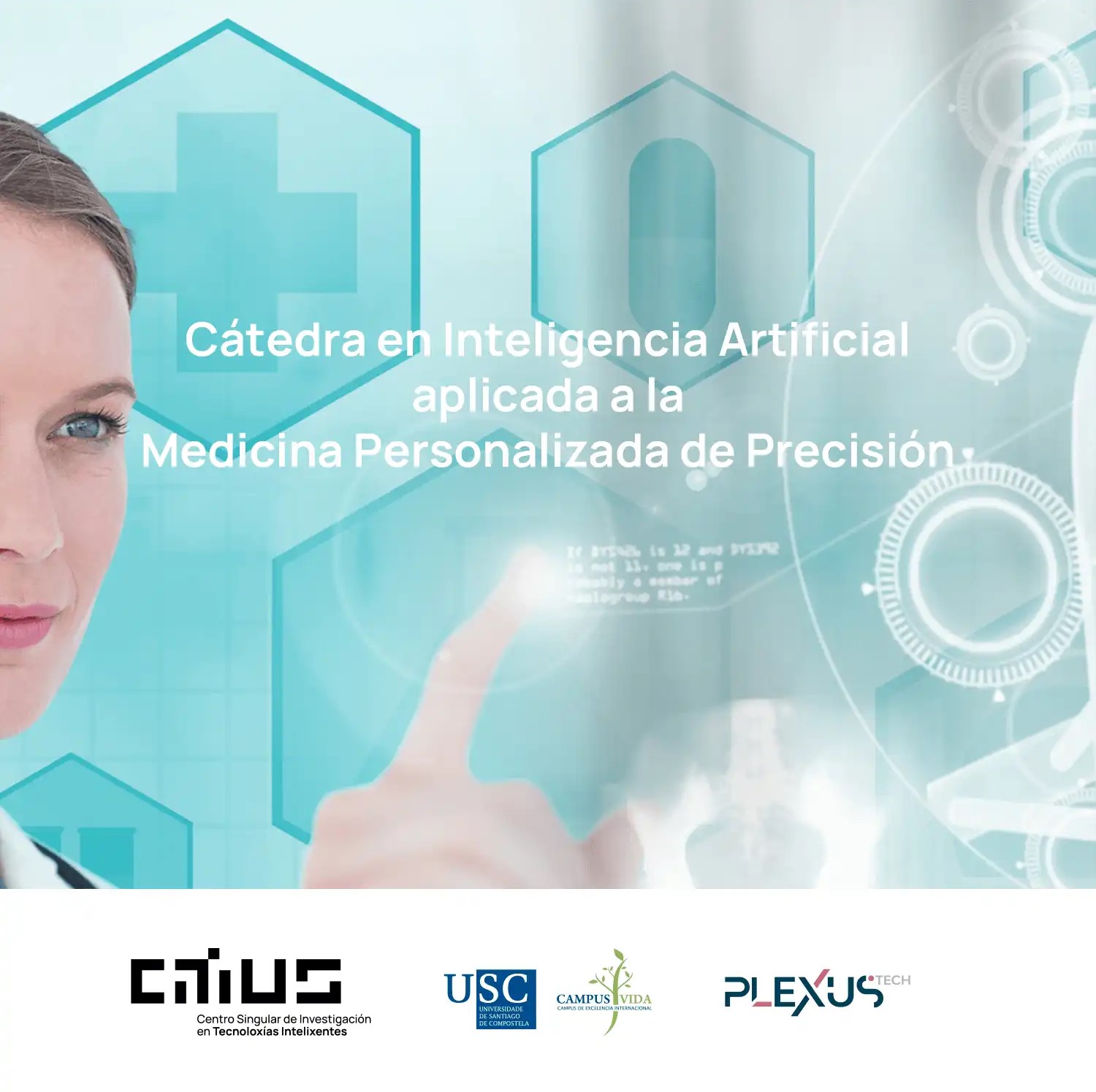 La Universidad de Santiago de Compostela contará con una Cátedra de Inteligencia Artificial en Medicina Personalizada de Precisión, financiada por el Estado y la tecnológica Plexus Tech