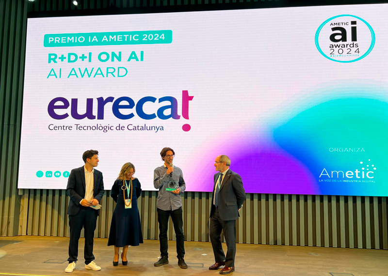Eurecat gana el premio de AMETIC Artificial Intelligence Summit 2024 en la categoría de innovación en IA con un proyecto del CIDAI con 3Cat